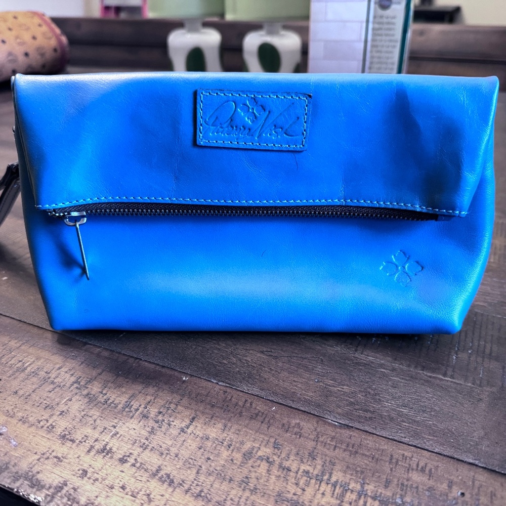 Patricia Nash Blue Soft Leather Wristlet